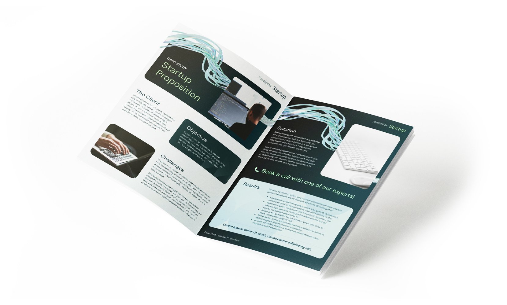 Mockup of brochure for tech company