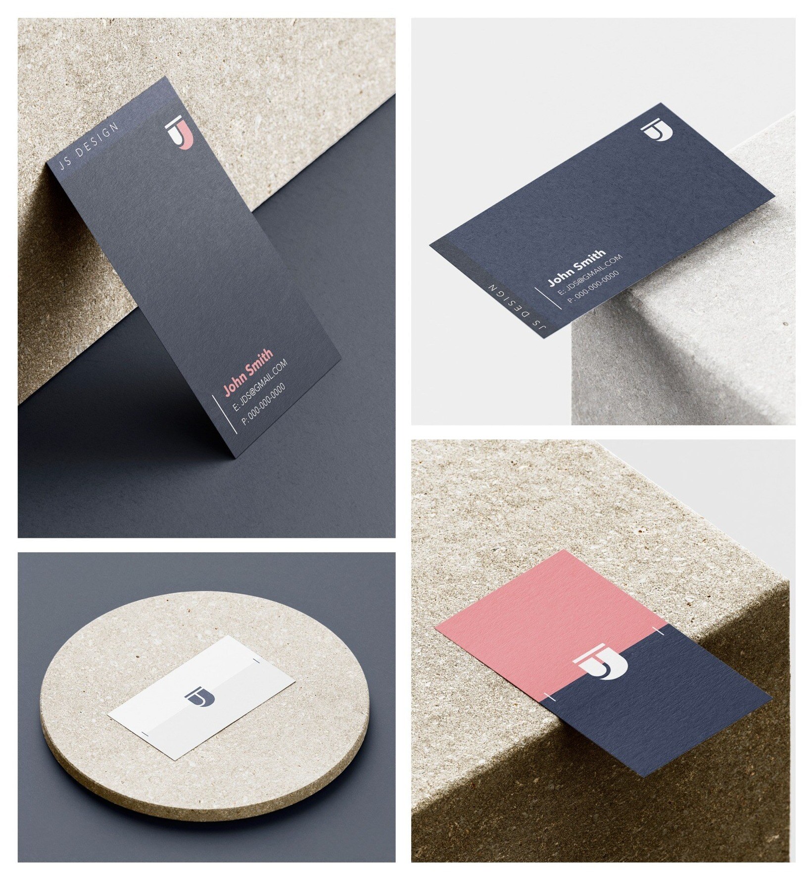 JS Design business card mockups