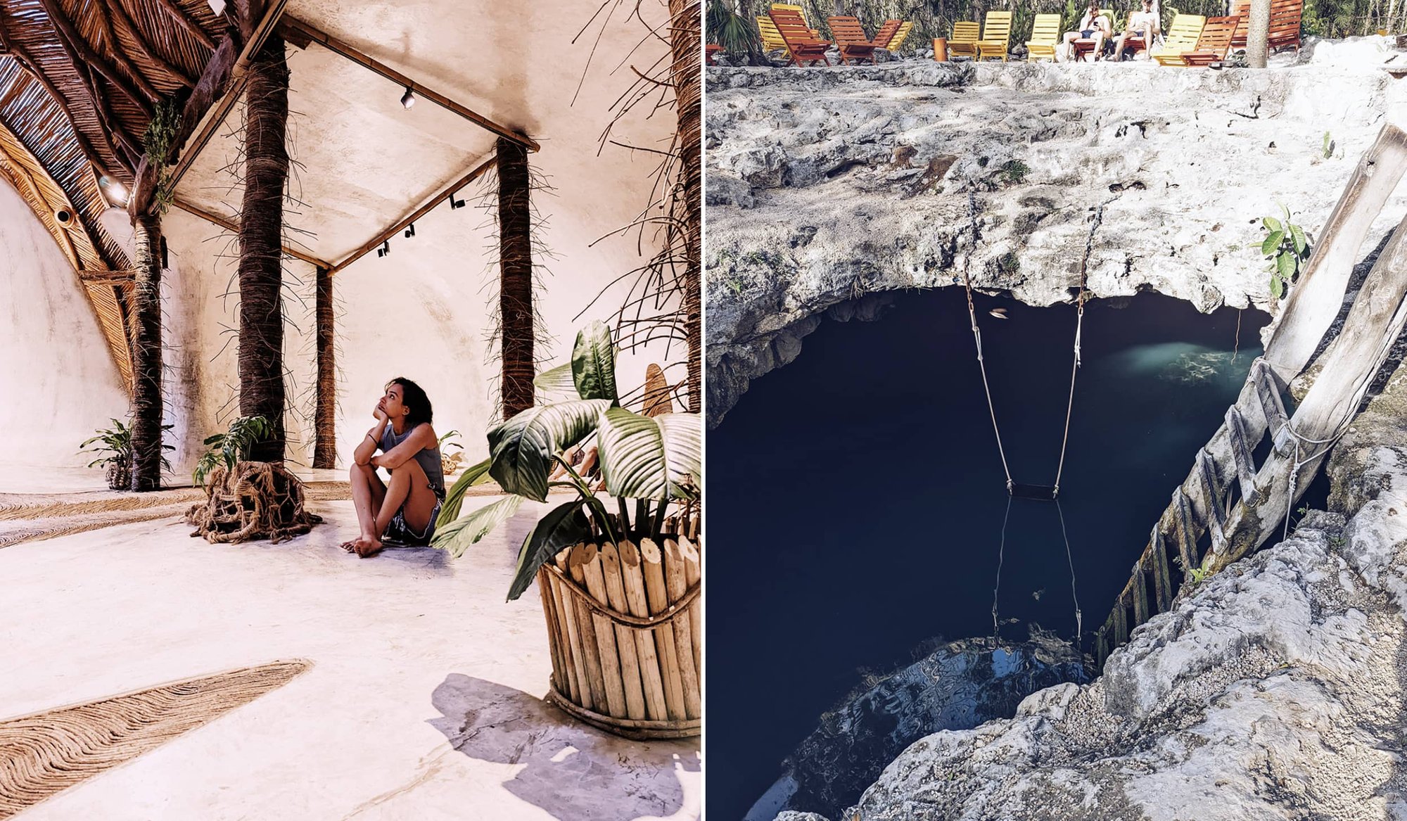 Images of museum and cenote in Mexico
