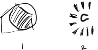 two Clear Energy Solar logo sketches