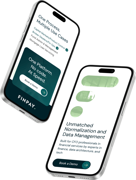Double iPhone mockup of Finbay web pages