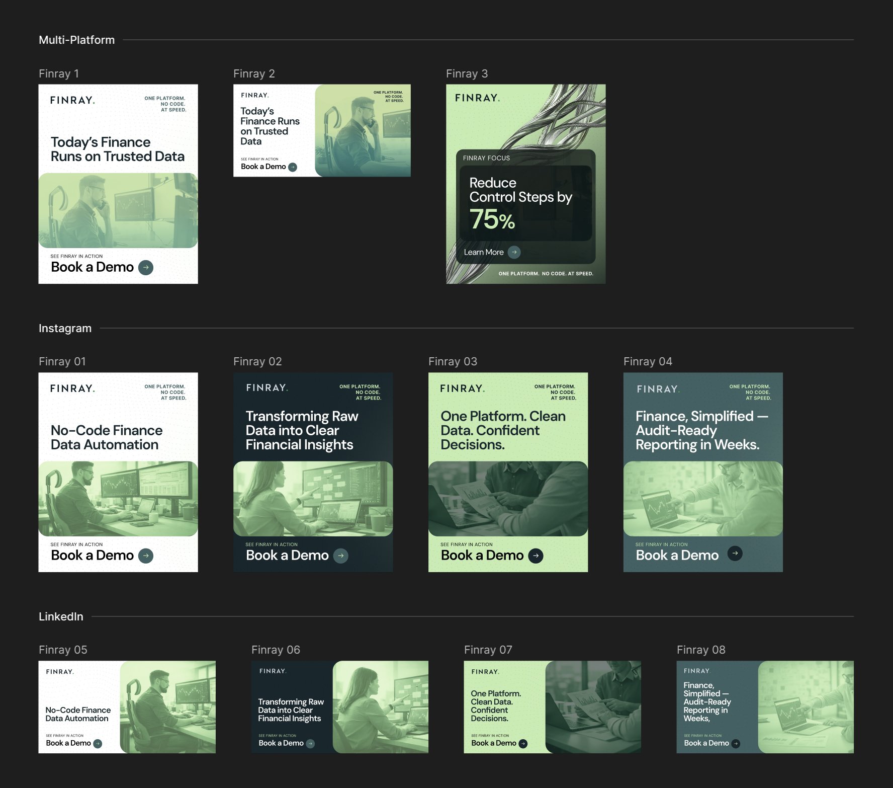 Working Figma Buzz file with multiple social ads