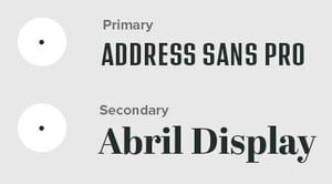 Brand Font choices - Primary - Address Sans Pro & Secondary - Abril Display