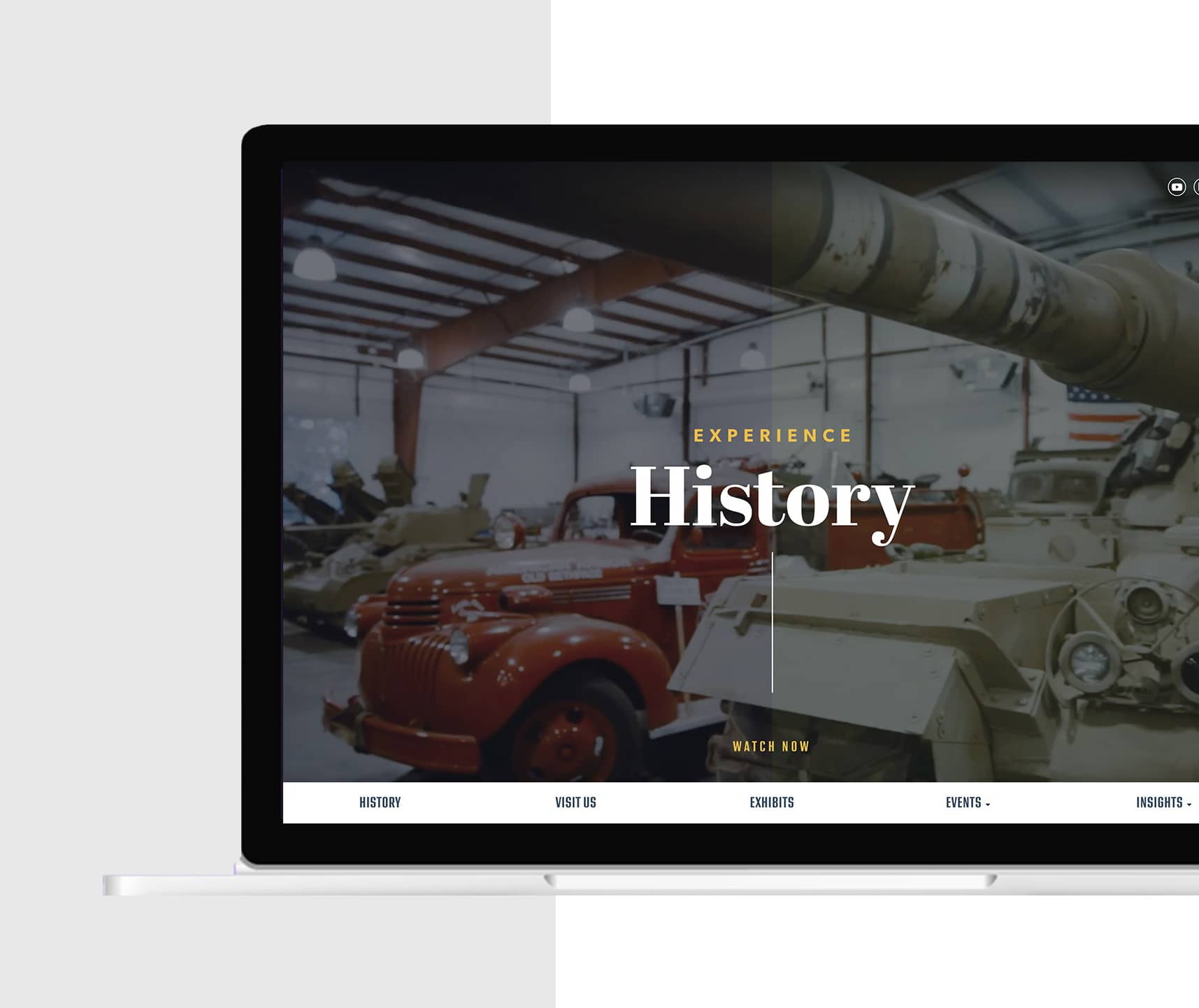 Experience History MOAA Homepage screenshot in macbook