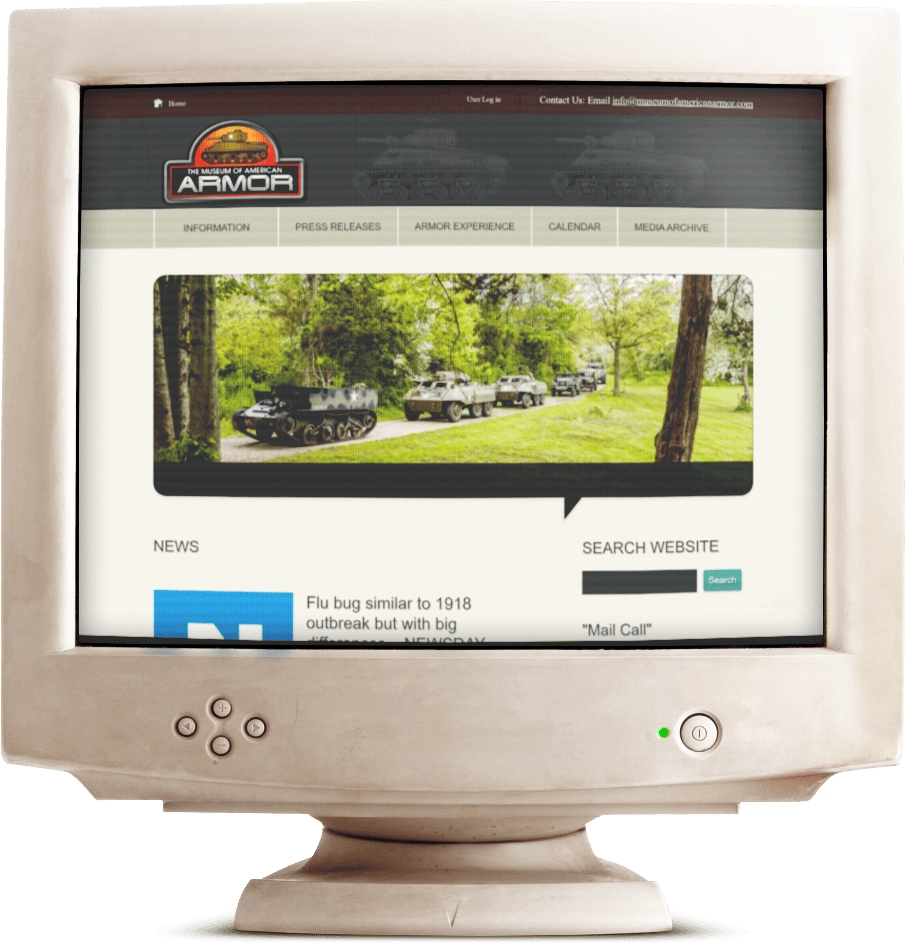 Old Computer with screenshot of older MOAA home page